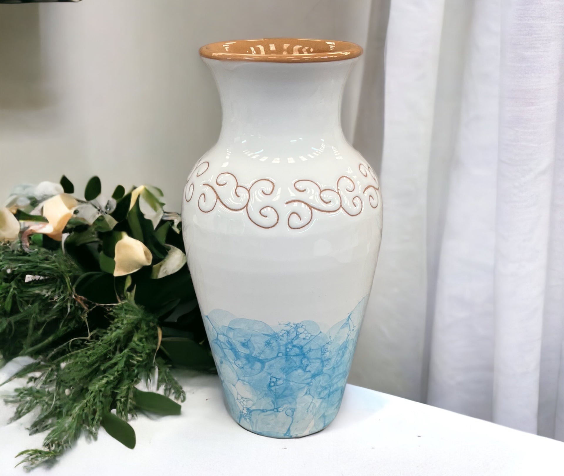 Vaso 1 Litro a "V" linea Brandinchi in ceramica sarda Terra Sarda Ceramiche