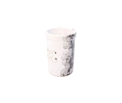 Bicchiere / portaspazzolino artigianale in ceramica sarda realizzato nel Laboratorio Terra Sarda Ceramiche a Siniscola