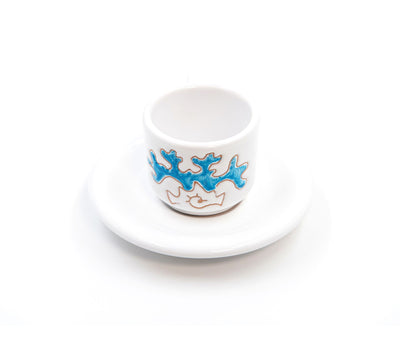 tazzina caffè in ceramica sarda realizzato nel laboratorio Terra Sarda Ceramiche a Siniscola