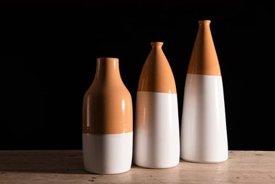 Bottiglie decorative artigianali in ceramica sarda realizzate nel Laboratorio Terra Sarda Ceramiche di Siniscola